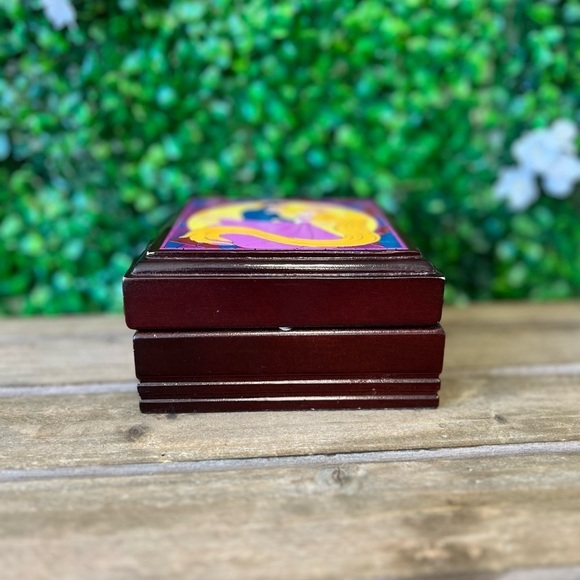 Disney Princess Rapunzel Tangled Mosaic Cherry Wood Jewelry Keepsake Box - Picture 2 of 11